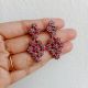 Handmade Brass Metal Jewellery Ruby Green Floral Set